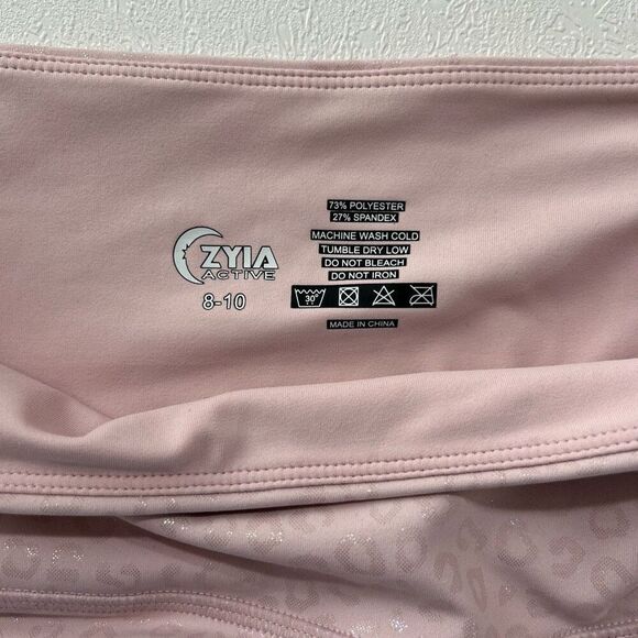 Zyia Active Pink Light N’ Tight Leggings – Size 8-10, Shimmer Leopard Print - Picture 3 of 7